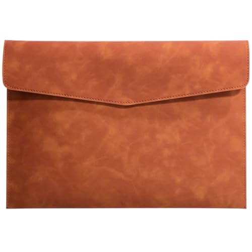 A4 Leder Aktenordner Einfache Dokumententasche mit großer Kapazität Aktentasche Datenvertragsrechnung Büropapier-Organizer(Brown) von GSCLZ