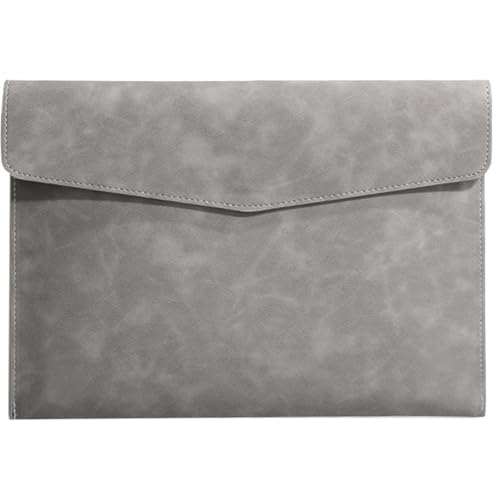 A4 Leder Aktenordner Einfache Dokumententasche mit großer Kapazität Aktentasche Datenvertragsrechnung Büropapier-Organizer(Grey) von GSCLZ