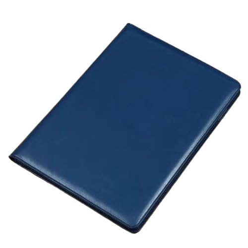 A4-Schreibmappe aus Leder for Männer und Frauen, Dokumenten-Organizer, Papierhalter, Schreibunterlage, Klemmbrett, Büromaterial(Blue) von GSCLZ