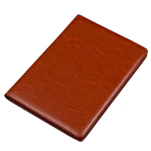 A4-Schreibmappe aus Leder for Männer und Frauen, Dokumenten-Organizer, Papierhalter, Schreibunterlage, Klemmbrett, Büromaterial(Brown) von GSCLZ