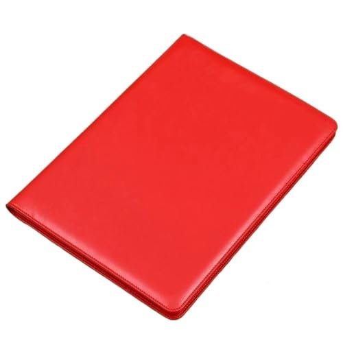 A4-Schreibmappe aus Leder for Männer und Frauen, Dokumenten-Organizer, Papierhalter, Schreibunterlage, Klemmbrett, Büromaterial(Red) von GSCLZ