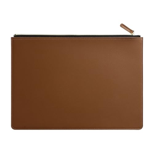 Leder-Business-A4-Aktenordner mit Reißverschluss, Dokumententasche, Vertragsakten-Organizer, Aktentasche, Portfolio, Tasche zur Aufbewahrung von Verträgen/Rechnungen(Brown) von GSCLZ