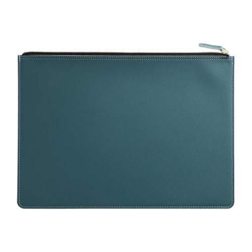 Leder-Business-A4-Aktenordner mit Reißverschluss, Dokumententasche, Vertragsakten-Organizer, Aktentasche, Portfolio, Tasche zur Aufbewahrung von Verträgen/Rechnungen(Dark Blue) von GSCLZ
