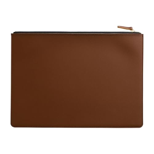 Leder-Business-A4-Aktenordner mit Reißverschluss, Dokumententasche, Vertragsakten-Organizer, Aktentasche, Portfolio, Tasche zur Aufbewahrung von Verträgen/Rechnungen(Dark brown) von GSCLZ