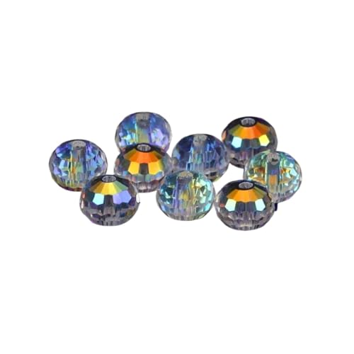 Perlen 6 mm 8 mm 96 Kristallperlen, facettiert, rund, lose Distanzperlen, Strasssteine, for Schmuckherstellung, DIY, Halskette, Armband, Ohrringe Beads (Color : Multi-colored3, Size : 6mm-100pcs) von GSCLZ