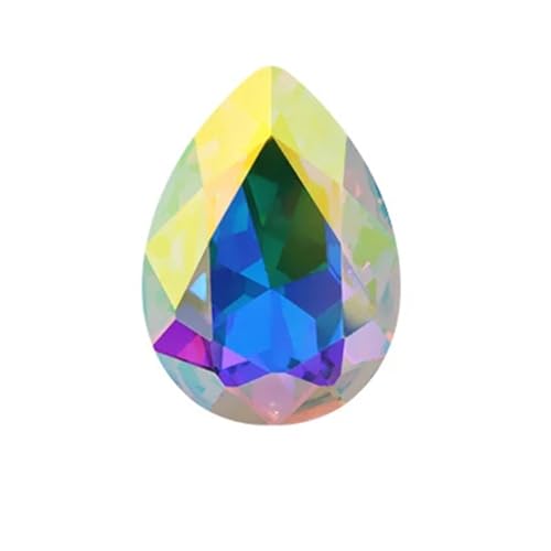 Perlen Wassertropfenförmiges Kristallglas for Aufnähen von Strasssteinen, DIY-Kleidung, Schmuckherstellung, Zubehör Beads (Color : AB Multicolor, Size : 6x8mm 50pcs) von GSCLZ