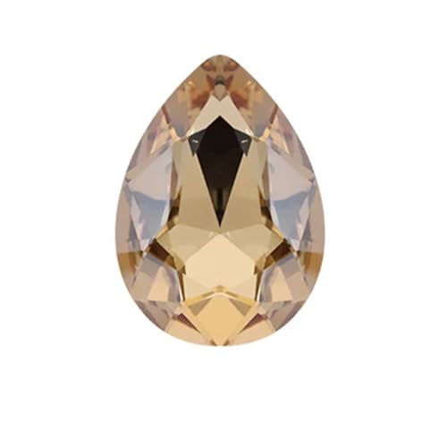 Perlen Wassertropfenförmiges Kristallglas for Aufnähen von Strasssteinen, DIY-Kleidung, Schmuckherstellung, Zubehör Beads (Color : Champagne, Size : 6x8mm 50pcs) von GSCLZ