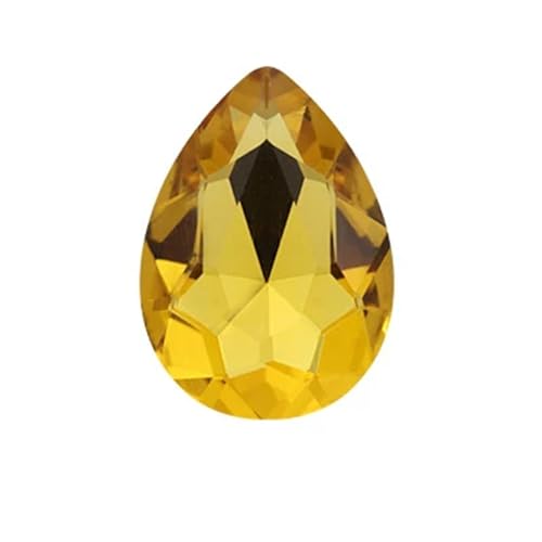 Perlen Wassertropfenförmiges Kristallglas for Aufnähen von Strasssteinen, DIY-Kleidung, Schmuckherstellung, Zubehör Beads (Color : Gold Yellow, Size : 7x10mm 50pcs) von GSCLZ
