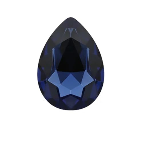 Perlen Wassertropfenförmiges Kristallglas for Aufnähen von Strasssteinen, DIY-Kleidung, Schmuckherstellung, Zubehör Beads (Color : Ink-blue colour, Size : 10x14mm 50pcs) von GSCLZ