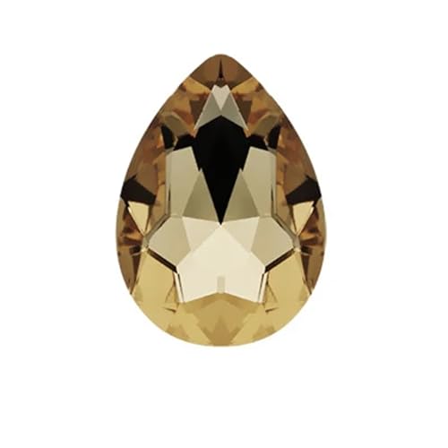 Perlen Wassertropfenförmiges Kristallglas for Aufnähen von Strasssteinen, DIY-Kleidung, Schmuckherstellung, Zubehör Beads (Color : Light Coffee, Size : 4x6mm 50pcs) von GSCLZ
