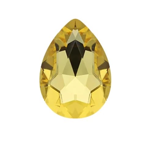 Perlen Wassertropfenförmiges Kristallglas for Aufnähen von Strasssteinen, DIY-Kleidung, Schmuckherstellung, Zubehör Beads (Color : Light Yellow, Size : 4x6mm 50pcs) von GSCLZ