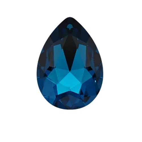Perlen Wassertropfenförmiges Kristallglas for Aufnähen von Strasssteinen, DIY-Kleidung, Schmuckherstellung, Zubehör Beads (Color : Peacock Blue, Size : 10x14mm 50pcs) von GSCLZ
