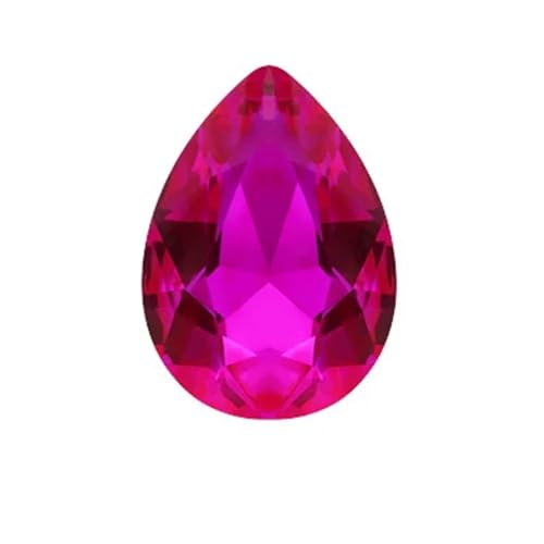 Perlen Wassertropfenförmiges Kristallglas for Aufnähen von Strasssteinen, DIY-Kleidung, Schmuckherstellung, Zubehör Beads (Color : Rose Red, Size : 13x18mm 20pcs) von GSCLZ