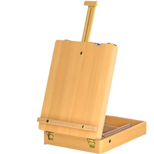 Tischstaffelei aus Holz mit Schublade, tragbare Schreibtischplatte, verstellbare Staffeleien zur Aufbewahrung von Gemälden for Künstler Tischstaffelei aus Holz mit Schublade, tragbare Schreibtischplatte, verstellbare Staffeleien zur Aufbewahrung von Gemälden for Künstler von GSCLZ