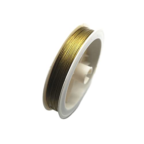 GSGC 25/30M/Rolle 0,3/0,35/0,38/0,45/0,5/0,6mm Edelstahl Tigerschwanz Perlendraht DIY Schmuckherstellung (Size : 0.45mm Gold Wire) von GSGC