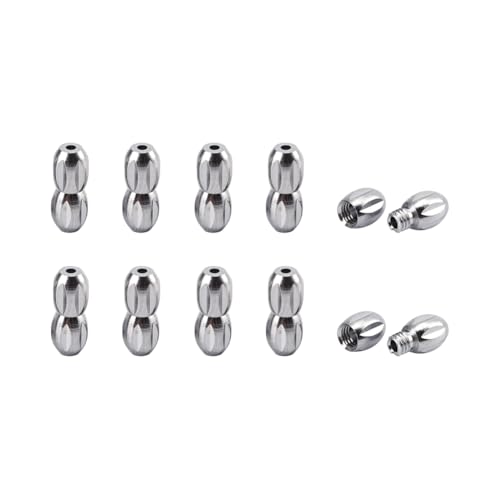 10 Sets 1 mm Metall-Schmuck-Schraubverschluss-Set, ovale Halskettenverschlüsse, Schmuck, Drehverschluss, Armband, Kettenverschluss, Verbindungsstücke, Edelstahl, Halskettenverbinder von GSHLLO
