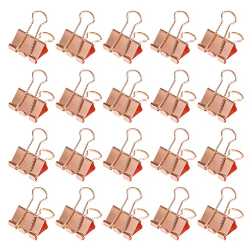 100 Stück 15 mm kleine Binder-Clips, Mini-Papierklemmen, Metall, Dokumente, Dateiklemmen, Mikro-Schule, Zuhause, Büroklammern, winzige Büroklammern für Büro, Geschäftsbedarf, Roségold von GSHLLO