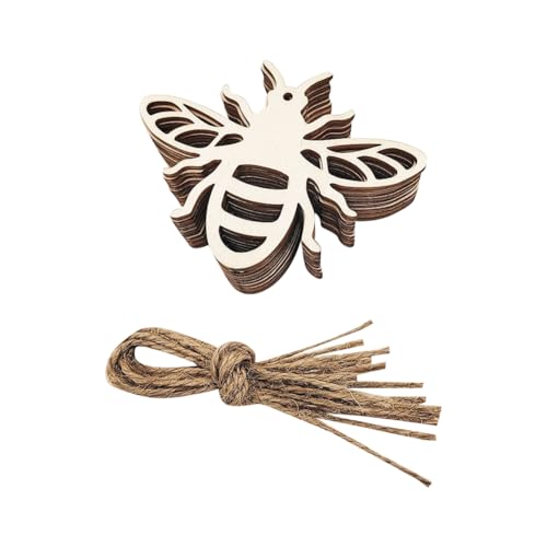 20 Stück unlackierte Bienenausschnitte aus Holz, Tierausschnitte, blanko, zum Aufhängen, Bastelscheiben, Ostern, Malerei, Insekten, Honigbiene, Geschenkanhänger mit Schnur 20 Stück unlackierte Bienenausschnitte aus Holz, Tierausschnitte, blanko, zum Aufhängen, Bastelscheiben, Ostern, Malerei, Insekten, Honigbiene, Geschenkanhänger mit Schnur von GSHLLO