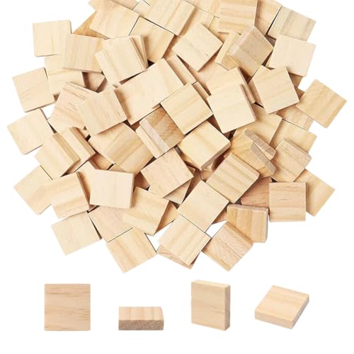 200 Stück Blanko-Buchstaben-Fliesen, kleine dünne Holzquadrate aus Holz, Scrabble-Bastelfliesen, Mini-unlackierte Holzstücke zum Schreiben, Schnitzen und Brennen 200 Stück Blanko-Buchstaben-Fliesen, kleine dünne Holzquadrate aus Holz, Scrabble-Bastelfliesen, Mini-unlackierte Holzstücke zum Schreiben, Schnitzen und Brennen von GSHLLO