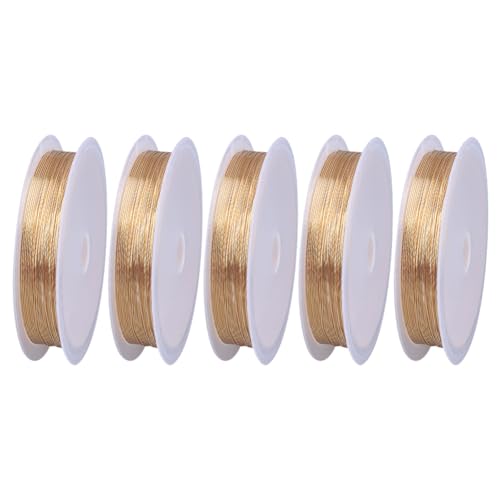 5 Rollen 0,5 mm Metall-Schmuckdraht, Basteldraht, für Charms, Perlen, dünner Schmuck, Wickeldraht, Armband, Halskette, flexibler Schmuckherstellungsdraht für DIY 5 Rollen 0,5 mm Metall-Schmuckdraht, Basteldraht, für Charms, Perlen, dünner Schmuck, Wickeldraht, Armband, Halskette, flexibler Schmuckherstellungsdraht für DIY von GSHLLO