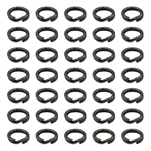 50 Stück Edelstahl-Spaltringe, klein, doppelt offen, Mini-Schmuckherstellung, Schlüsselanhänger, Metallringverbinder, winziger Schlüsselring zum Basteln, Angeln, 8 mm von GSHLLO