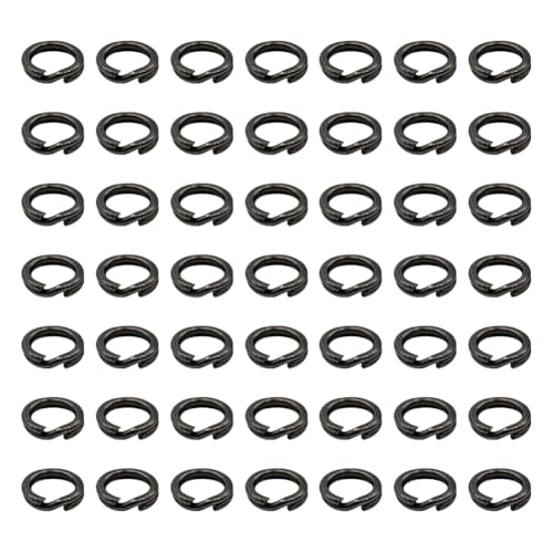50 Stück Edelstahl Split Binderinge Kleine doppelt offene Binderinge Mini Schmuckherstellung Schlüsselanhänger Metallring Verbindungsstücke winziger geteilter Schlüsselanhänger zum Basteln Angeln 6 mm von GSHLLO