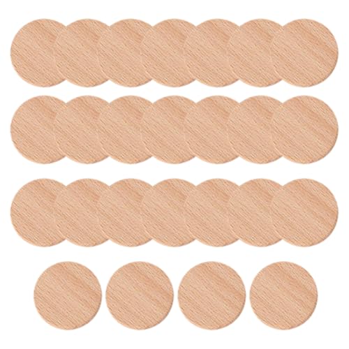 FSSTUD 30 Stück kleine Naturholzkreise, unlackiert, runde Holzmünzen, blanko, Holzscheiben, Holzmalerei, Schreibscheiben, Weihnachten, Holzausschnitt, Ornamente für Heimwerker, Handwerk, 3,7 cm von GSHLLO