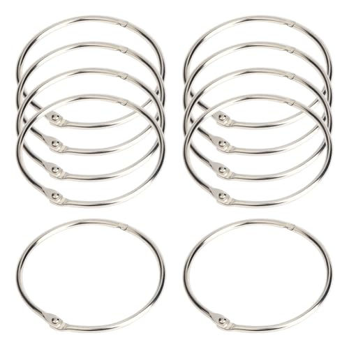 GSHLLO 10 Stück 10,2 cm lose Blätter, Ringbuchbindung, Metallringe, extra groß, Schlüsselanhänger, große Karteikartenhalter, Ring, Papierbindungsclip, Ringbuch, Zubehör für Schule, Zuhause, Büro von GSHLLO