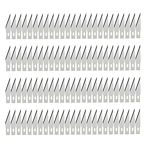 GSHLLO 100 Stück Karbonstahl-Klingen, Bastelmesser, Schablonenschneideklinge, Hobbymesser, Klingenersatz für Scrapbooking, Papierschneiden GSHLLO 100 Stück Karbonstahl-Klingen, Bastelmesser, Schablonenschneideklinge, Hobbymesser, Klingenersatz für Scrapbooking, Papierschneiden von GSHLLO