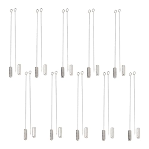 GSHLLO 20 Stück 7,9 cm Metall-Broschennadeln DIY Boutonniere Pins Schmuckherstellung Pins Zubehör Lange Nadel Ösennadeln Handwerk Sicherheitsnadeln für Anzug, Krawatte, Hut, Silber GSHLLO 20 Stück 7,9 cm Metall-Broschennadeln DIY Boutonniere Pins Schmuckherstellung Pins Zubehör Lange Nadel Ösennadeln Handwerk Sicherheitsnadeln für Anzug, Krawatte, Hut, Silber von GSHLLO