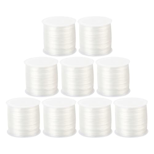 GSHLLO 9 Rollen 0,8 mm elastische Armbandschnur, Stretch-Perlenschnur, Kristall, elastische Schnur, extra dünn, Perlenfaden, Perlenschnur, Rolle, Weiß GSHLLO 9 Rollen 0,8 mm elastische Armbandschnur, Stretch-Perlenschnur, Kristall, elastische Schnur, extra dünn, Perlenfaden, Perlenschnur, Rolle, Weiß von GSHLLO