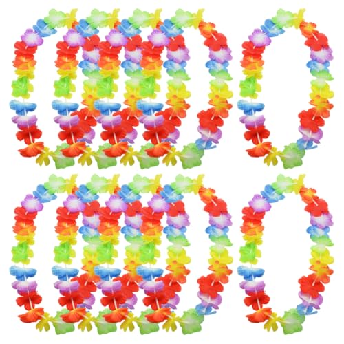 GSHLLO Hawaiianische Leis-Girlanden, bunte tropische Blumen-Halskette, Hula-Tanz-Leis, Sommer, Luau-Party-Halskette, Strand-Mottoparty-Zubehör für Kinder und Erwachsene, 10 Stück GSHLLO Hawaiianische Leis-Girlanden, bunte tropische Blumen-Halskette, Hula-Tanz-Leis, Sommer, Luau-Party-Halskette, Strand-Mottoparty-Zubehör für Kinder und Erwachsene, 10 Stück von GSHLLO