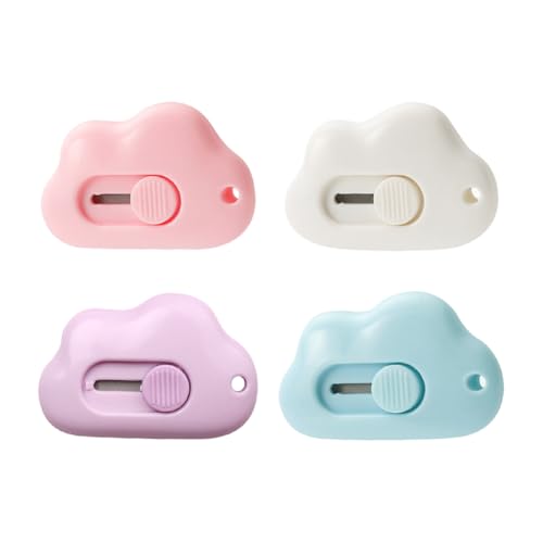GSHLLO Niedliche schrumpfende Brieföffner in Wolkenform, Mini-Papierschneider, Wickelboxöffner, Sicherheitsmesser mit Loch, für Zuhause, Schule, 4 Stück GSHLLO Niedliche schrumpfende Brieföffner in Wolkenform, Mini-Papierschneider, Wickelboxöffner, Sicherheitsmesser mit Loch, für Zuhause, Schule, 4 Stück von GSHLLO