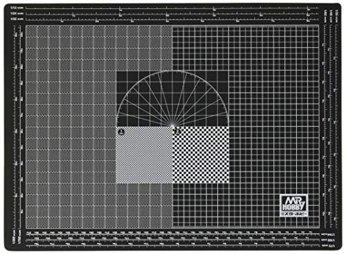 MR.HOBBY\ミスターホビー MT802 Mr. Cutting Mat, A4 Size, Mr. Tools, Schneidematte, Sichere Unterlage zum Schneiden & Basteln, Für Modellbau, Schnittfest, mit Maßskala, Schwarz, Weiß, PVC, DIN A4 MR.HOBBY\ミスターホビー MT802 Mr. Cutting Mat, A4 Size, Mr. Tools, Schneidematte, Sichere Unterlage zum Schneiden & Basteln, Für Modellbau, Schnittfest, mit Maßskala, Schwarz, Weiß, PVC, DIN A4 von GSI Creos
