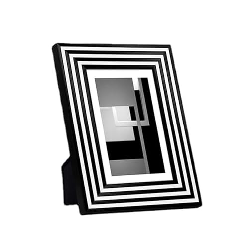 Fotorahmen aus Holz Holz-Fotorahmen, Schwarz-Weiß-Holz-Bilderrahmen, modernes Dekor, Fotorahmen, Nachttisch, Tischplatte, Porträt, gerahmt, Kunst, Schreibtisch-Dekoration, Ornamente(5x7 inch) von GSJNHY