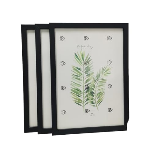 GSJNHY Fotorahmen aus Holz 3 Teile/Satz Holz Foto Rahmen for Wand Hängen 10X15 15X20 A4 Holz Bilderrahmen Stehen for Bilder Foto Dekor(Black Frame,15X20cm 8inch) von GSJNHY