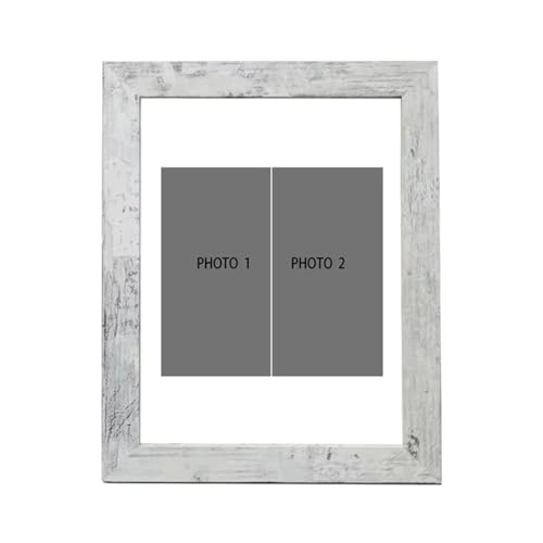 GSJNHY Fotorahmen aus Holz Bilderrahmen aus Holz for Wände, 10 x 15, 15 x 20, 20 x 25 cm, Vintage-Fotorahmenständer for Bilderpaare(Old White,15X20cm 8inch) von GSJNHY