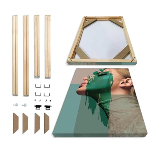 GSJNHY Fotorahmen aus Holz Einfacher Bilderrahmen aus massivem Holz, DYI-Rahmen aus Kampferholz, for Handmalerei, Diamantmalerei, Leinwandposter(Width 35cm,Height 70cm) von GSJNHY