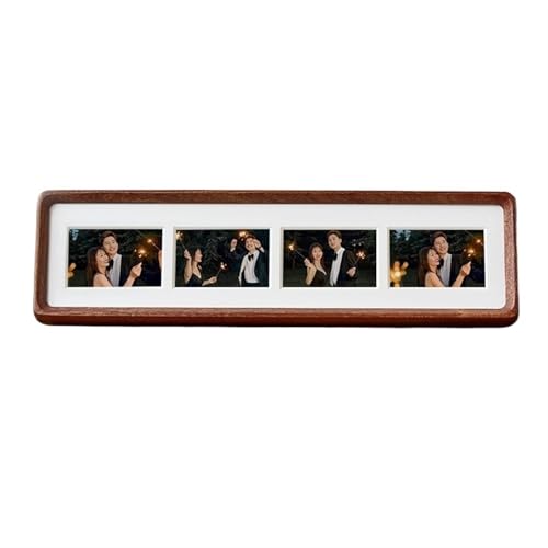 GSJNHY Fotorahmen aus Holz Massivholz-Bilderrahmen-Ausstellungsständer for DIY-Triptychon, vierfacher mehrteiliger Paar-Hochzeitsfotorahmen(Sapele Wood-4) von GSJNHY