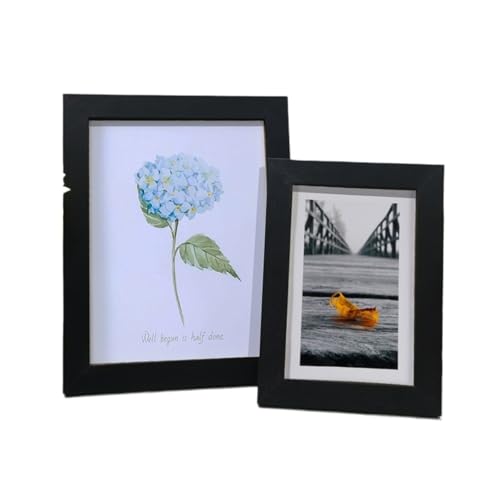 GSJNHY Fotorahmen aus Holz Retro Holz Fotorahmen for Desktop-Dekor 10X15 15X20 20X25 A4 Bilderrahmen Ständer for Bilder Foto Dekor Gedenk(Black Frame,10X15cm 6inch) von GSJNHY