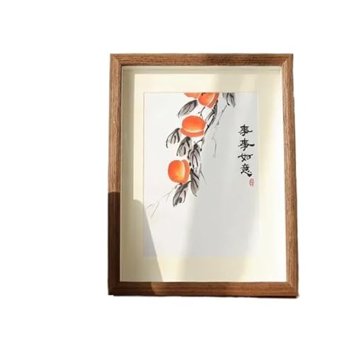 GSJNHY Fotorahmen aus Holz Stereoskopischer hohler hölzerner Fotorahmen, der an der Wand hängt, 5/6/7/8 Zoll Kalligraphie-Malerei-Karton-Bilderrahmen(Walnut,10 inch) von GSJNHY