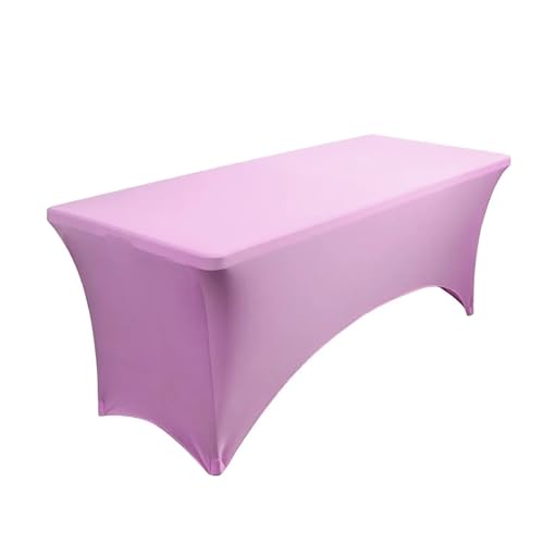 Spandex Tischtuch 4/5/6/8/10FT Stretch Rechteckige Tischdecke Spandex Spanntischdecke Hochzeit Cocktail (Color : Light Purple, Size : 6FT(183x76x76cm)) von GSJNHY