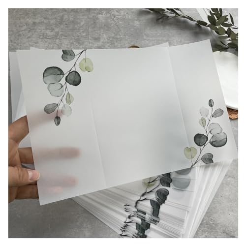 Transparentpapier Eukalyptus-Pergamentpapier, geeignet for eine 5 x 7 Hochzeitseinladung (Size : 50pcs) von GSJNHY
