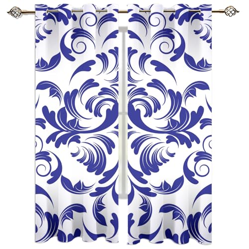 GSKOQD Vorhang Blickdicht Vorhänge Verdunkelungsvorhang Gardinen Mit Ösen Kinderzimmer Wohnzimmer Schlafzimmer Thermovorhang 3D Blaues Und Weißes Spiralblattmuster Ösenschal 2Er Set 234X230Cm (B X H) GSKOQD Vorhang Blickdicht Vorhänge Verdunkelungsvorhang Gardinen Mit Ösen Kinderzimmer Wohnzimmer Schlafzimmer Thermovorhang 3D Blaues Und Weißes Spiralblattmuster Ösenschal 2Er Set 234X230Cm (B X H) von GSKOQD