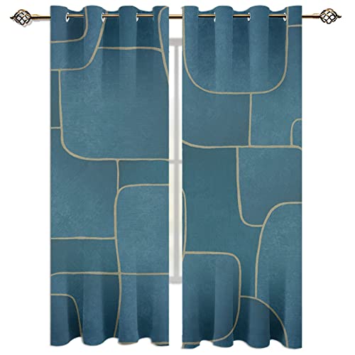 Verdunkelungsvorhang Kinderzimmer Junge Mädchen Blickdichter Ösenvorhang 140X160Cm (B X H) 3D Digitaldruck Blauer Hintergrund Mit Goldenen Rändern Ösenschal 2Er Set, Vorhänge Schlafzimmer Thermo Ga von GSKOQD