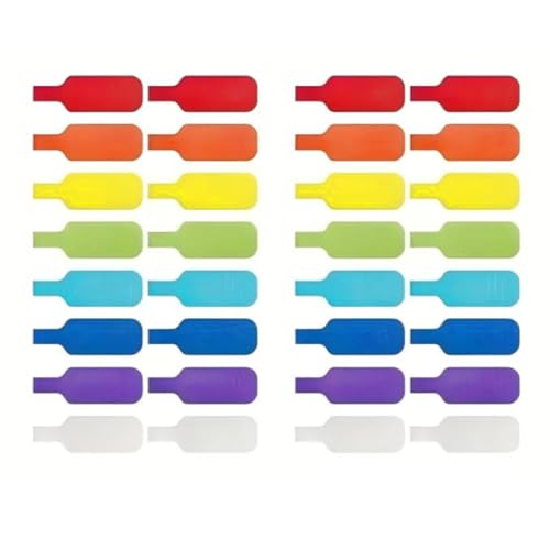 32 Stück Kabeletiketten Beschreibbar - 8 Farben (Je 4 Stück) mit 4,5x2 cm Beschreibfläche - Für Kabelmanagement, Elektroinstallation & Organisation von GSKQCRPR