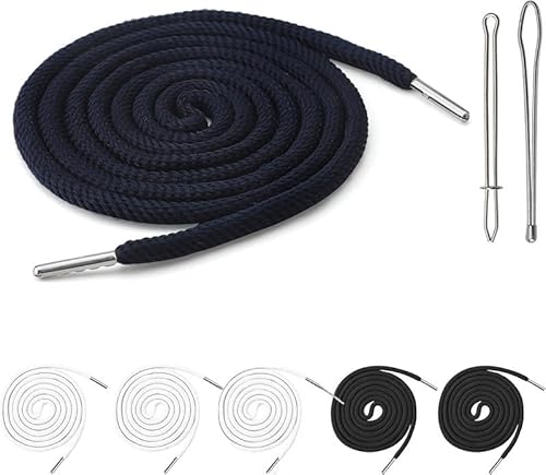 6 Stück Kordel für Jogginghose, 2 Durchziehspieße für Hoodie, Jogginghosen & Sportbekleidung (6 Stück, Schwarz, Weiß) von GSKQCRPR
