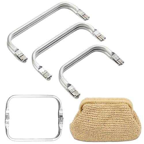 GSKQCRPR U-förmige Taschenverschlüsse und Griffe aus verstärktem Aluminium, Mehrzweck-Rahmen-Clips für Häkeltaschen, Tragetaschen, Einkaufstaschen und DIY-Zubehör (185 x 75 mm, 2 Stück) von GSKQCRPR