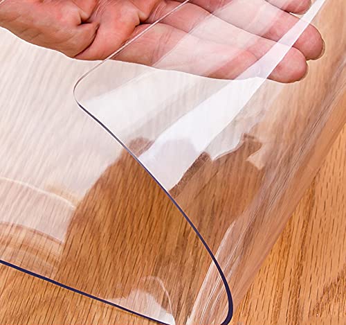 GSPURS PVC Tischabdeckung Tischschutzfolie Transparente Folie Schutzfolie für wasserdicht Lackierten und Glasoberflächen Hochglanz Tischfolie für Küche und Büro(Color:1.5mm,Size:100x160cm) von GSPURS