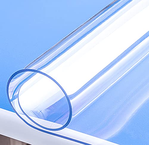 GSPURS PVC Tischabdeckung Tischschutzfolie Transparente Folie Schutzfolie für wasserdicht Lackierten und Glasoberflächen Hochglanz Tischfolie für Küche und Büro(Color:1mm,Size:40x40cm) von GSPURS